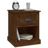 Bedside Cabinets 2 pcs Brown Oak 39x39x47.5 cm Engineered Wood - 45-Degree Angle