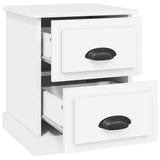 Bedside Cabinet White 39x39x47.5 cm Engineered Wood - Rear View