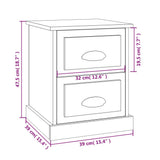 Bedside Cabinet White 39x39x47.5 cm Engineered Wood - Extra Image