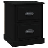 Bedside Cabinet Black 39x39x47.5 cm Engineered Wood - Front View