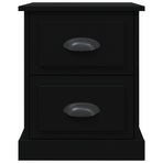Bedside Cabinet Black 39x39x47.5 cm Engineered Wood