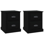 Bedside Cabinets 2 pcs Black 39x39x47.5 cm Engineered Wood