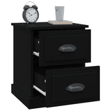 Bedside Cabinets 2 pcs Black 39x39x47.5 cm Engineered Wood - Rear View