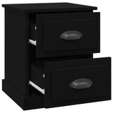Bedside Cabinets 2 pcs Black 39x39x47.5 cm Engineered Wood - Close-Up Angle