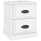 Bedside Cabinet High Gloss White 39x39x47.5 cm Engineered Wood - Front View