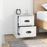 Bedside Cabinet High Gloss White 39x39x47.5 cm Engineered Wood - Side View