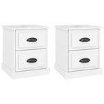 Bedside Cabinets 2 pcs High Gloss White 39x39x47.5 cm Engineered Wood