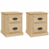 Bedside Cabinets 2 pcs Sonoma Oak 39x39x47.5 cm Engineered Wood - Front View