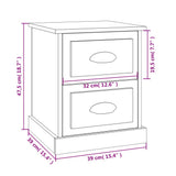 Bedside Cabinets 2 pcs Sonoma Oak 39x39x47.5 cm Engineered Wood