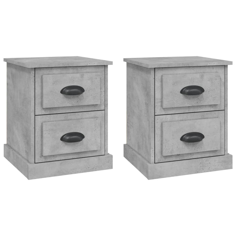 Bedside Cabinets 2 pcs Concrete Grey 39x39x47.5 cm
