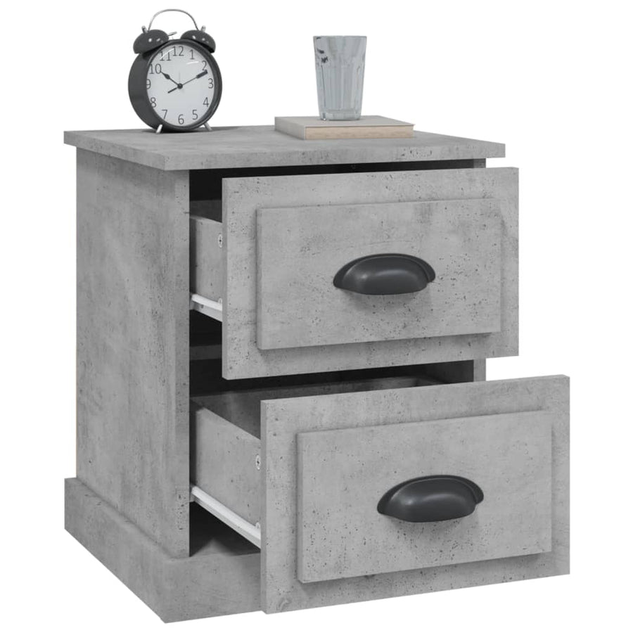 Bedside Cabinets 2 pcs Concrete Grey 39x39x47.5 cm
