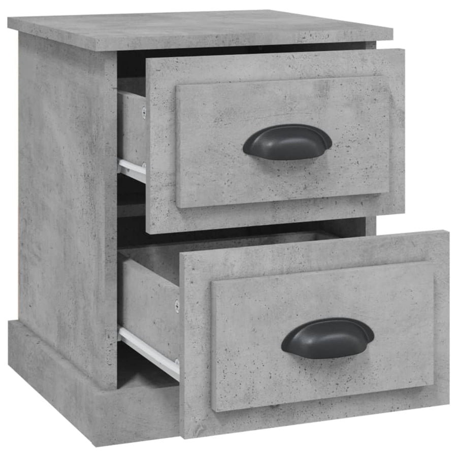 Bedside Cabinets 2 pcs Concrete Grey 39x39x47.5 cm