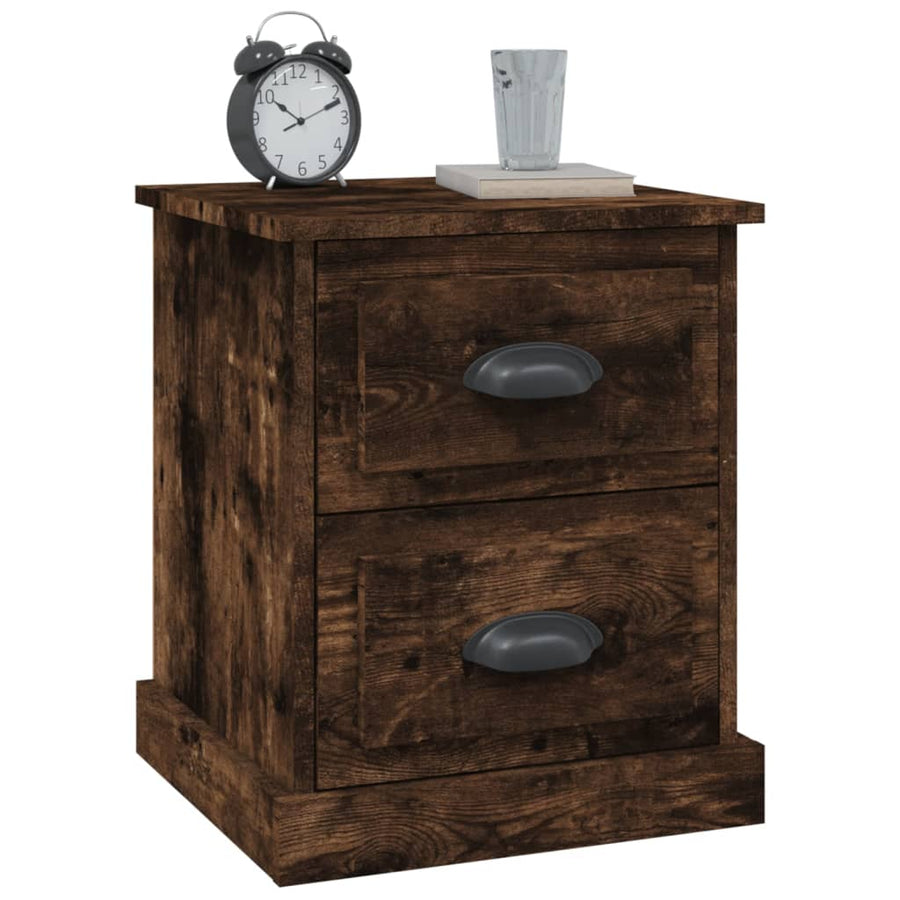 Bedside Cabinet Smoked Oak 39x39x47.5 cm Engineered Wood