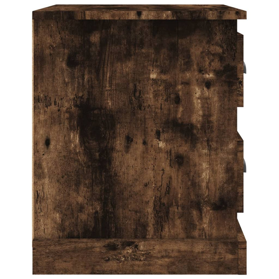 Bedside Cabinet Smoked Oak 39x39x47.5 cm Engineered Wood