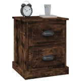Bedside Cabinets 2 pcs Smoked Oak 39x39x47.5 cm Engineered Wood - 45-Degree Angle
