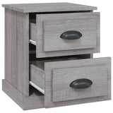 Bedside Cabinet Grey Sonoma 39x39x47.5 cm Engineered Wood - Rear View
