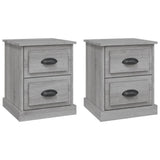 Bedside Cabinets 2 pcs Grey Sonoma 39x39x47.5 cm Engineered Wood - Front View