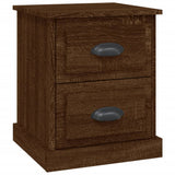 Bedside Cabinet Brown Oak 39x39x47.5 cm Engineered Wood - Front View