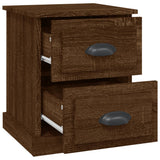 Bedside Cabinet Brown Oak 39x39x47.5 cm Engineered Wood - Rear View