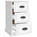 Bedside Cabinet White 39x39x67 cm Engineered Wood - Rear View