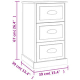 Bedside Cabinet White 39x39x67 cm Engineered Wood - Extra Image