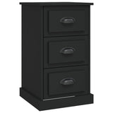 Bedside Cabinet Black 39x39x67 cm Engineered Wood - Front View