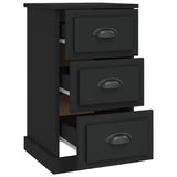 Bedside Cabinet Black 39x39x67 cm Engineered Wood - Rear View