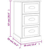 Bedside Cabinet Black 39x39x67 cm Engineered Wood - Extra Image