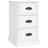Bedside Cabinet High Gloss White 39x39x67 cm Engineered Wood - Front View