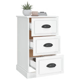 Bedside Cabinet High Gloss White 39x39x67 cm Engineered Wood - 45-Degree Angle