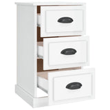 Bedside Cabinet High Gloss White 39x39x67 cm Engineered Wood - Rear View