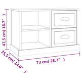 TV Cabinet White 73x35.5x47.5 cm Engineered Wood - Extra Image