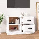 TV Cabinet High Gloss White 73x35.5x47.5 cm Engineered Wood - Side View