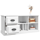 TV Cabinet White 102x35.5x47.5 cm Engineered Wood - 45-Degree Angle