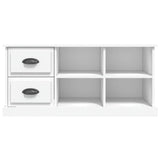 TV Cabinet White 102x35.5x47.5 cm Engineered Wood - Rear View