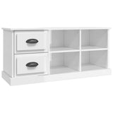 TV Cabinet High Gloss White 102x35.5x47.5 cm Engineered Wood - Front View
