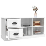 TV Cabinet High Gloss White 102x35.5x47.5 cm Engineered Wood - 45-Degree Angle