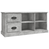 TV Cabinet Concrete Grey 102x35.5x47.5 cm Engineered Wood - Front View
