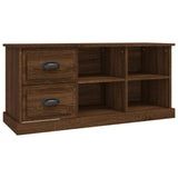 TV Cabinet Brown Oak 102x35.5x47.5 cm Engineered Wood - Front View