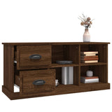 TV Cabinet Brown Oak 102x35.5x47.5 cm Engineered Wood - 45-Degree Angle