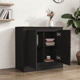 Sideboard Black 70x35.5x67.5 cm Engineered Wood - Side View