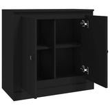 Sideboard Black 70x35.5x67.5 cm Engineered Wood - Close-Up Angle