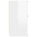 Sideboard High Gloss White 70x35.5x67.5 cm Engineered Wood