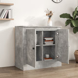Sideboard Concrete Grey 70x35.5x67.5 cm Engineered Wood - Side View