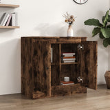 Sideboard Smoked Oak 70x35.5x67.5 cm Engineered Wood - Side View