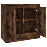 Sideboard Smoked Oak 70x35.5x67.5 cm Engineered Wood - Close-Up Angle
