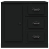Sideboard Black 70x35.5x67.5 cm Engineered Wood - Rear View
