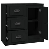 Sideboard Black 70x35.5x67.5 cm Engineered Wood - Close-Up Angle