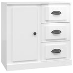 Sideboard High Gloss White 70x35.5x67.5 cm Engineered Wood