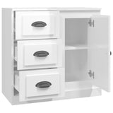 Sideboard High Gloss White 70x35.5x67.5 cm Engineered Wood - Close-Up Angle